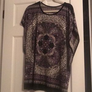 Purple and black patterned tunic